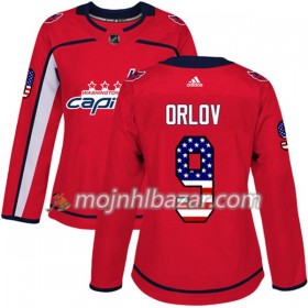 Dresovi Washington Capitals Dmitry Orlov 9 Adidas 2017-2018 Crvena USA Flag Fashion Authentic - Ženska